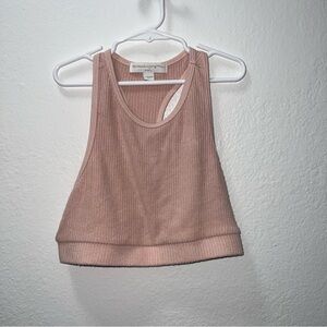 Spiritual Gangster Ribbed Crop Tank in Blush Pink